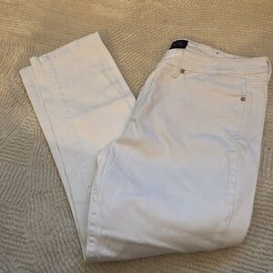 VGS Denim for all white five pocket jeans white denim silver thread detail sz 14